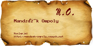 Mandzák Ompoly névjegykártya